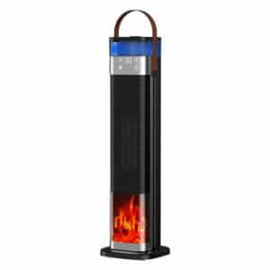 Varmeblæser 2000W med flammeeffekt & fjernbetjening