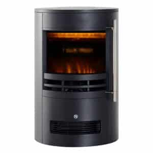 Elektrisk pejs med varmelegeme, elektrisk pejs med LED-flammeeffekt, 900/2000W dekorativ pejs, elektrisk pejseovn, sort