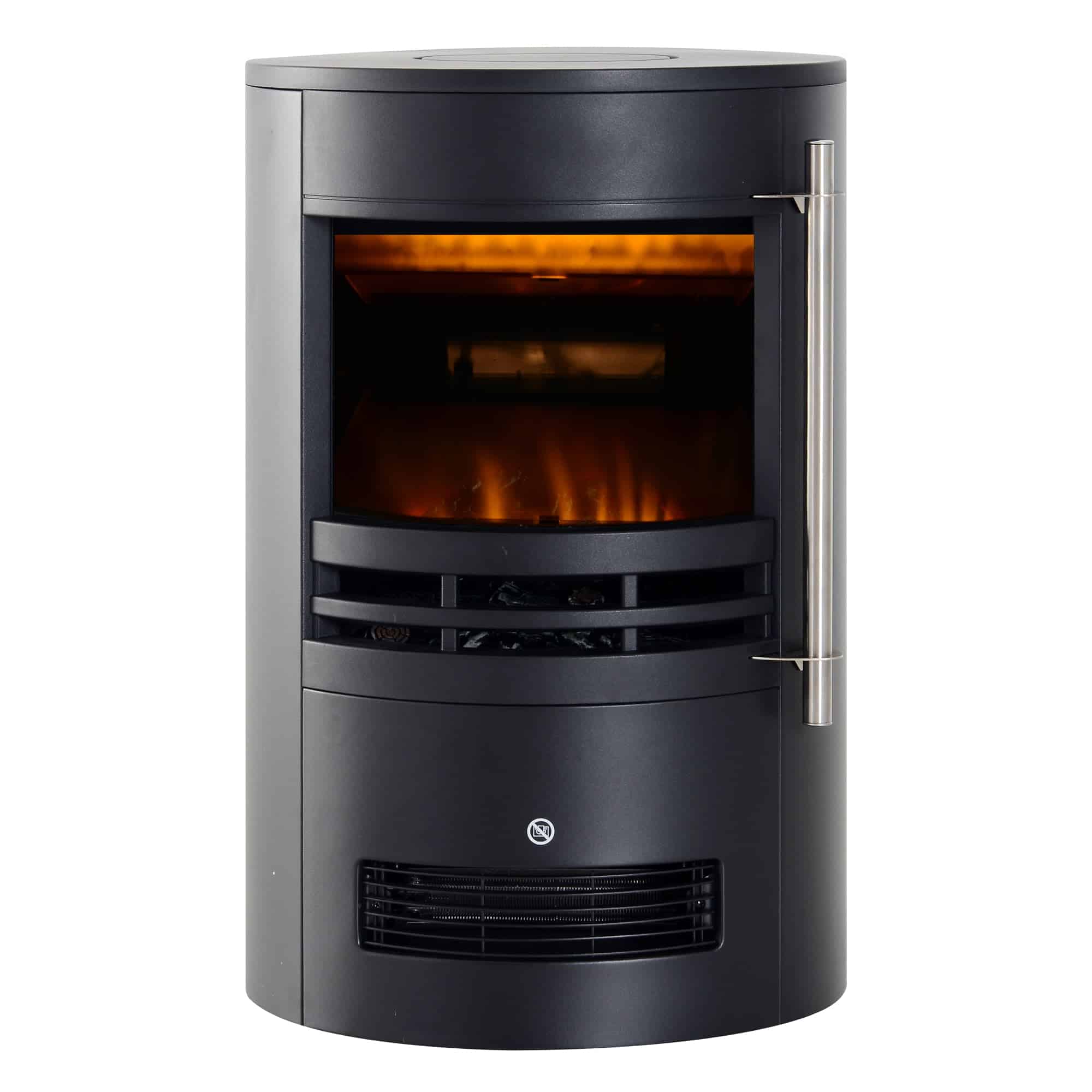 Elektrisk pejs med varmelegeme, elektrisk pejs med LED-flammeeffekt, 900/2000W dekorativ pejs, elektrisk pejseovn, sort