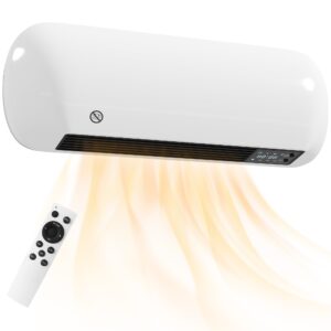 Vægmonteret varmeblæser 2000W keramisk vægvarmer med blæser, 2 effektniveauer, LED-display, termostat, hvid