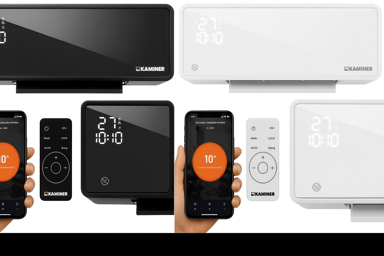 Varmeblæser 2000W med Wi-Fi & Fjernbetjening Smart Væghængt Varmeblæser